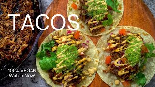 Alkaline Vegan Tacos Pulled King Oyster Mushroom Tacos