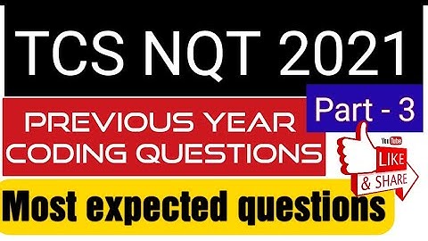 TCS NQT most expected coding questions|Part-3[English]