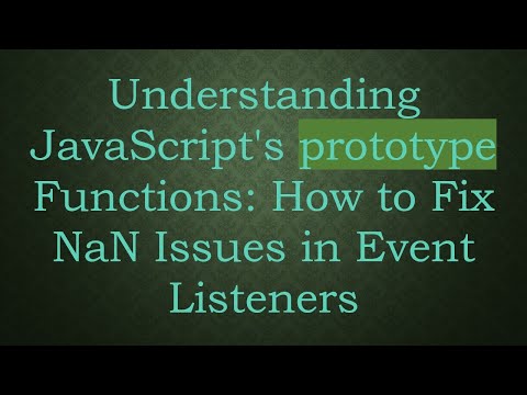 Understanding JavaScript's prototype