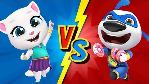Talking Tom Hero Dash VS Talking Tom Gold Run | Talking Hank VS Talking Angela