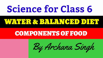 # Water # Roughage #  Balanced Diet # Components of Food # Nutrients # for class 6 # NCERT #