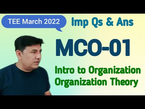 #MCO-01 #Organisational Theory #Introduction to Organization