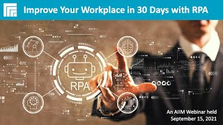 Improve Your Workplace in 30 Days with RPA