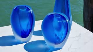 Light blue collection - Frosted - Original Murano Glass