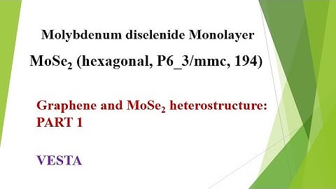 Molybdenum diselenide (MoSe2) Monolayer creation using VESTA : PART 1
