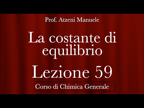 Chimica Generale (La costante di equilibrio) L59