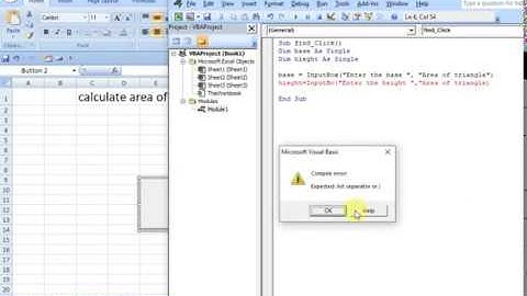 vba calculate area of triangle