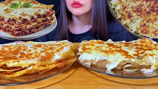 Asmr Eating Cheesy Lasagna Creamy Pasta Mukbang No Talking