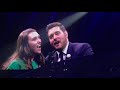 Michael bubl  singing with audience member katy saunders  leeds first direct arena  3619