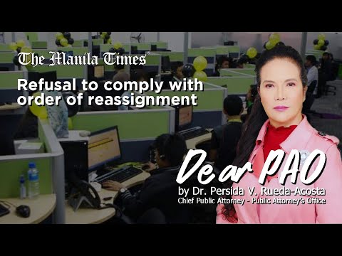 Dear PAO: Refusal to comply with order of reassignment