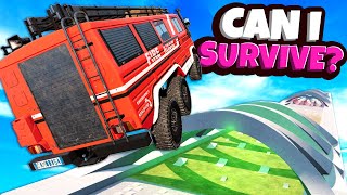 Can We Survive in FIRE TRUCKS on a Downhill Map? (BeamNG Drive Mods)
