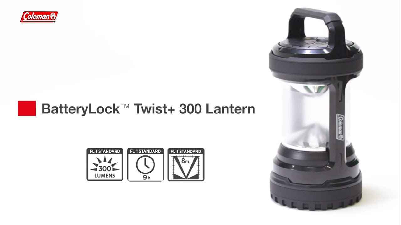 ⁣Coleman® BatteryLock™ TWIST+ 300 LED stolní svítilna Black - CZ