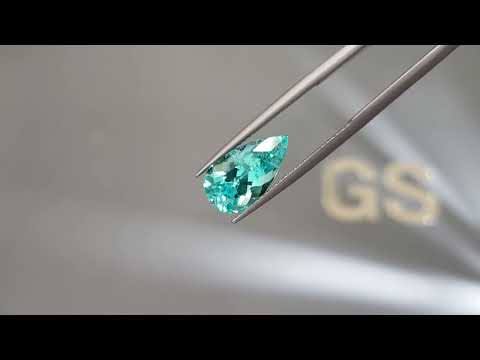 Mozambique Paraiba tourmaline in pear cut 3.60 carats Video  № 1