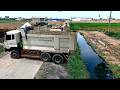 Getting NEW Landfilling Operation to Fill Lowland! Dump Trucks Deliver Rocks & Unloading