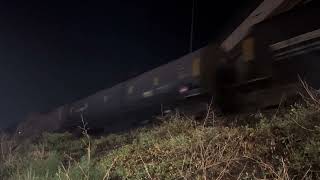 BNSF 6261 unit tanker train with great night shot