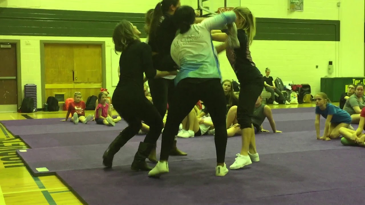 Walkover straddle teddy bear lift level 1 stunt camp