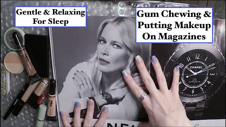 [ASMR] Gum Chewing | Applying Makeup On Magazines | Close Intense Whispers