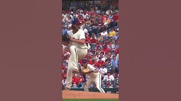 Aaron Nola Slow Motion Pitching Mechanics (3rd Base Side View) #pitching  #mlb  #baseball