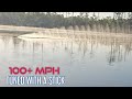 Oxidigger throwing giant triple digit rooster tails  rc outrigger rc boat