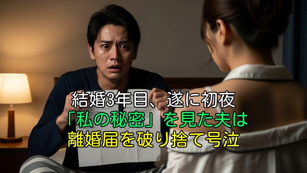 【衝撃】結婚3年目で初夜。私の体にある秘密を知った瞬間、夫は顔面蒼白になり震える手で離婚届を破り捨てた「一生離さない…」