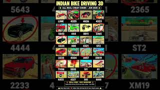 Real code 💥 Indian bike driving 3d all new cheat code update + plugin cheat code #gaming #shorts