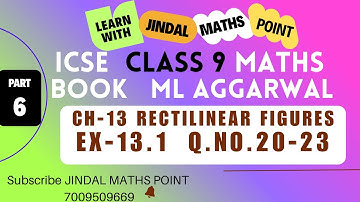 ICSE Class 9 Ch-13 Rectilinear Figures From ML Aggarwal Part-6  @jindalmathspoint ​