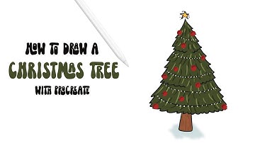 How to draw a Christmas Tree - Procreate Tutorial