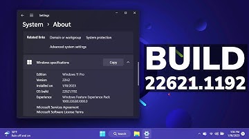 New Windows 11 Build 22621.1192 – First Windows 11 22H2 Build in the Release Preview Channel in 2023