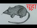 how to draw rat in easy method || easy way to draw a rat || rat ki drawing kaise  banate hain