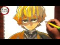 How to draw "Zenitsu Agatsuma" easy step by step || How to color "Zenitsu Agatsuma" || Aarav Arts ||