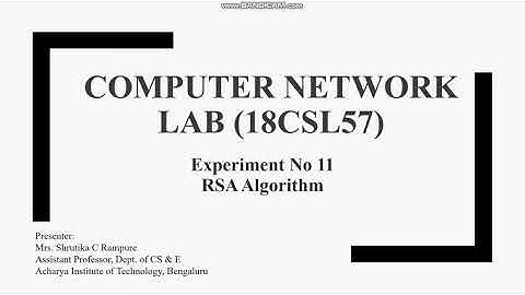 Experiment no 11 RSA algorithm