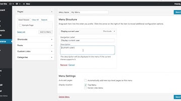 Editing shortcodes in menu
