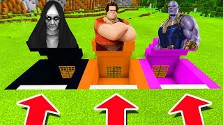 Minecraft PE : DO NOT CHOOSE THE WRONG SECRET BASE! (The Nun, Wreck it Ralph \& Thanos)