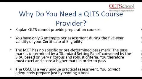 How to Succeed on the QLTS Assessments - October 2013