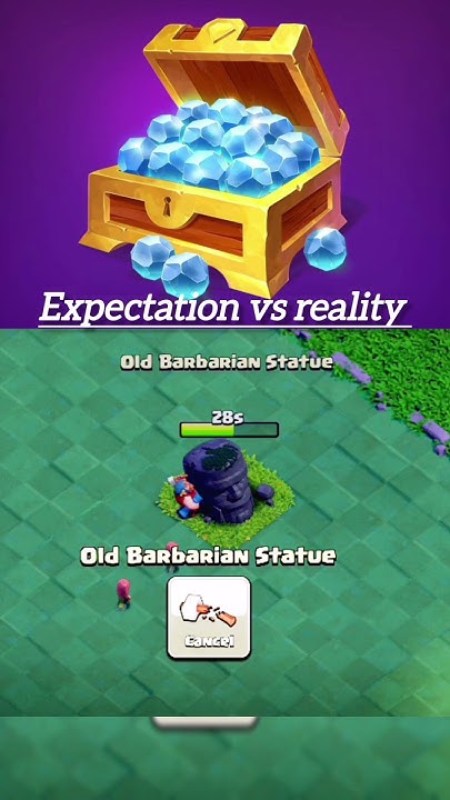 removing barbarian statue/ expectation vs reality #clashofclans - YouTube