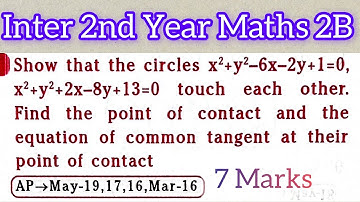 Inter 2nd Year Maths 2B circles in telugu@maths naresh eclass