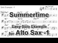 Summertime - Easy Solo Example for Alto Sax -1