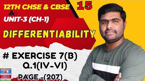 Exercise 7b Q.1 || differentiability || elements of mathematics class 12 th math solution ||