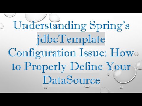 Understanding Spring's jdbcTemplate