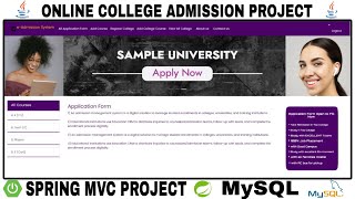 Online College Admission Management System Project using Spring Boot | Spring MVC | Java | MySQL