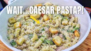 I Turned Chicken Caesar Salad Into a Creamy One Pot Pasta!