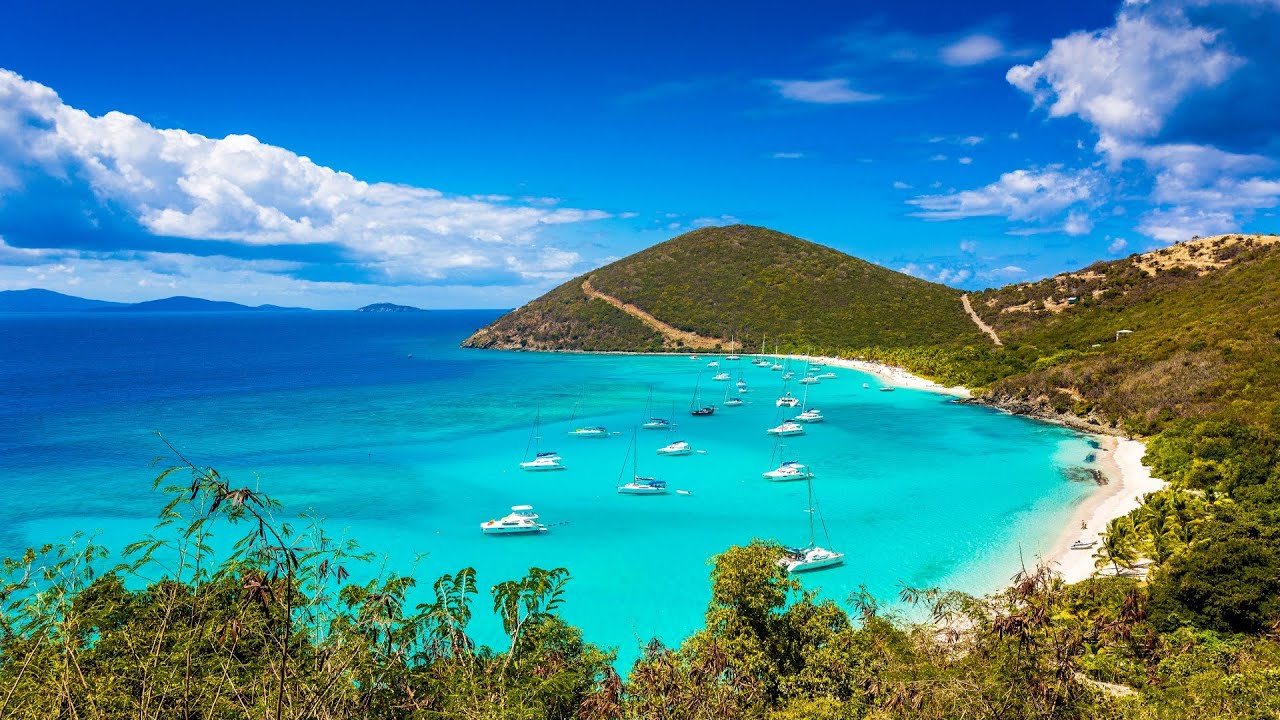 🏴‍☠🅻🅸🆅🅴🏴‍☠Jost Van Dyke🩳British Virgin Islands Beach👙near  Soggy Dollar 🅱🅰🆁 - White Bay🤿Live Webcam🌝