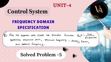 Solved Problem -5 | Frequency Domain Specification | Control System | Vijaya Academy |