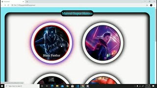 Marvel super heroes card using HTML and CSS only
