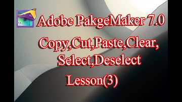 Copy ,Cut, Paste ,Select ,Deselect All In Adobe PageMaker 7.0 Lesson (3)