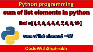 sum of list elements in python.