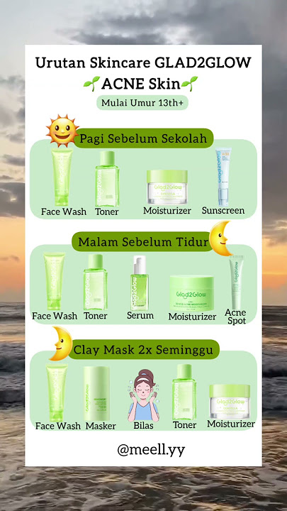 Urutan skincare glad2gliw acne skin #glad2glow #skincare #glad2glowskincare