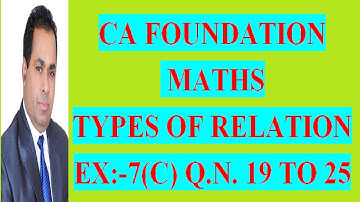 CA FOUNDATION COURSE  BUSINESS MATH TYPES OF RELATIONS CLASS 6 BY H L GUPTA