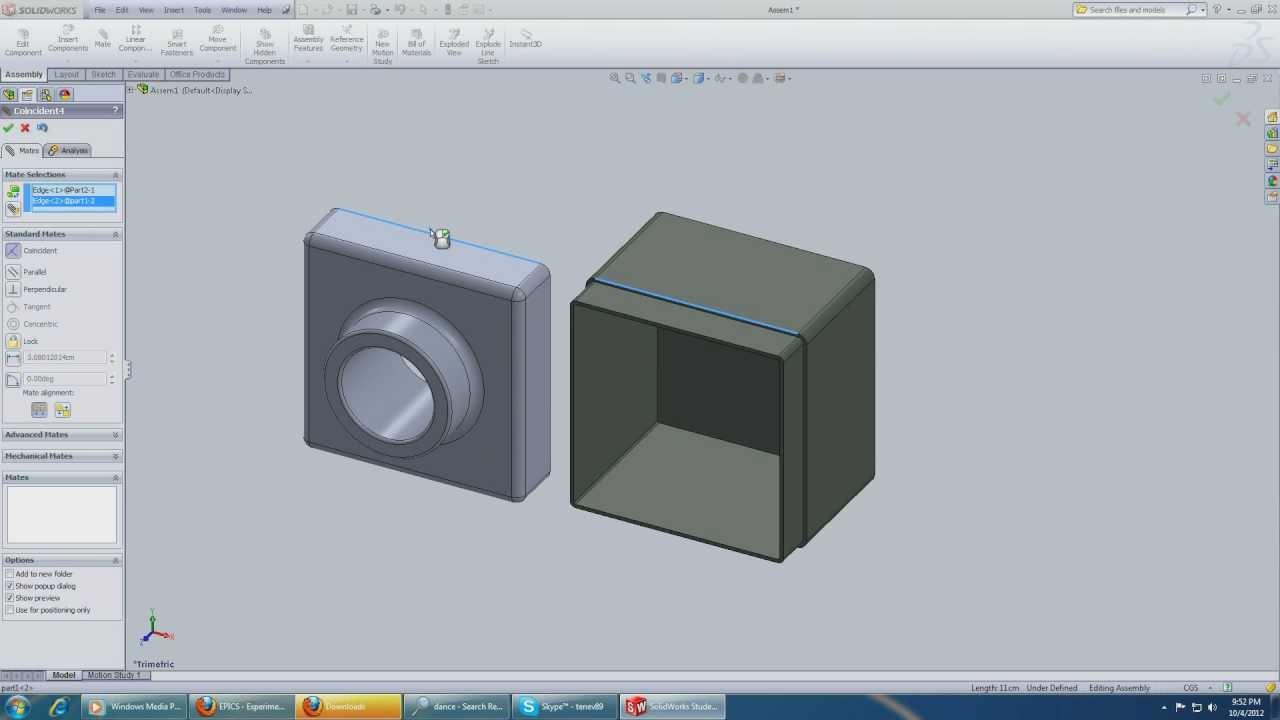 SolidWorks 2013 Assembly Beginners Easy HD - YouTube