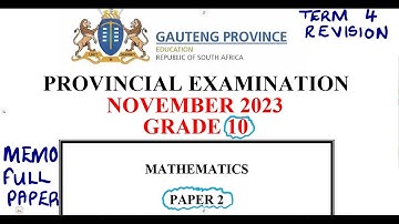 Mathematics Grade 10 November 2023 Paper 2 Term 4 revision 2024 @mathszoneafricanmotives